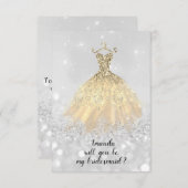 花嫁の輝くダイヤモンドドレス プリンセス 招待状 (正面/裏面)