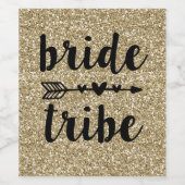 花嫁の部族ゴールド輝くワインボトルラベル ワインラベル (シングルラベル)