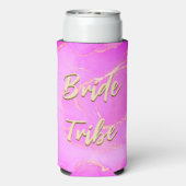 花嫁の部族ピンクの大理石パターン スリム缶クーラー (Seltzer裏面)