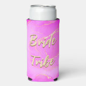 花嫁の部族ピンクの大理石パターン スリム缶クーラー (Seltzer正面)