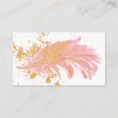 花嫁の金ゴールドとピンクの羽のアドバイス アドバイスカード (裏面)