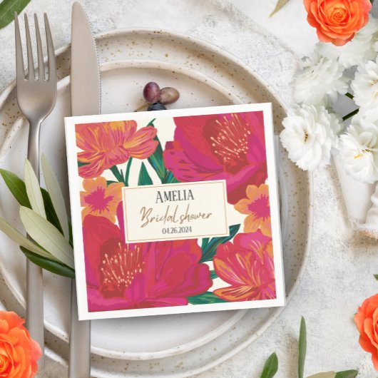 花嫁の開花フローラブライダルシャワーテーブルデコール スタンダードカクテルナプキン