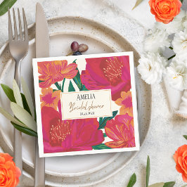 花嫁の開花フローラブライダルシャワーテーブルデコール スタンダードカクテルナプキン