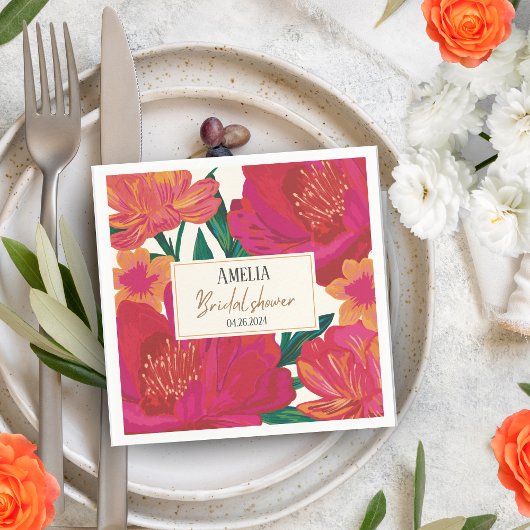 花嫁の開花フローラブライダルシャワーテーブルデコール スタンダードカクテルナプキン