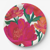 花嫁の開花フローラブライダルシャワーテーブルデコール ペーパープレート (正面)