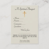 花嫁の霊的花束の祈りの言葉の神聖なカード 名刺 (裏面)