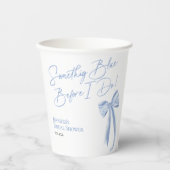 花嫁の青いリボン | ブルー ボウ ブライダル シャワーペーパー 紙コップ (正面)