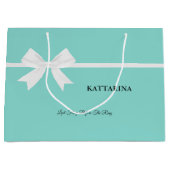 花嫁の魅力的で及びきらきら光るなブライダルシャワーのティアラのパーティー ラージペーパーバッグ (正面)