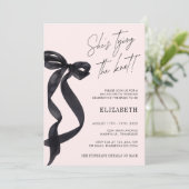 花嫁の黒いリボンの独身最後の夜の会 招待状 (スタンド正面)