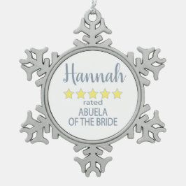 花嫁の5つ星の祖母(アブエラ) ブライダル&ウェディングパーティー スノーフレークピューターオーナメント