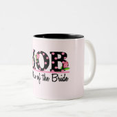 花嫁の(モダンな)チューリップのレタリングの母 ツートーンマグカップ (正面右)