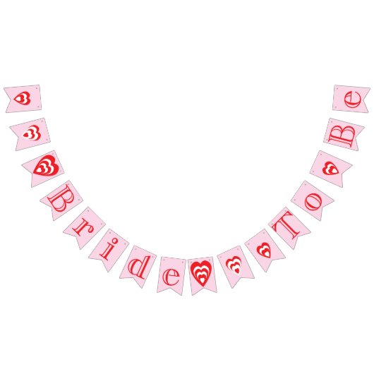 花嫁のBE,ピンクと赤のブライダルシャワー装飾 バンティングフラッグ (全)