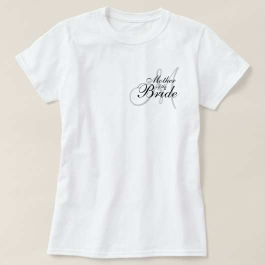 花嫁のTシャツ結婚のモノグラムの母親 Tシャツ (デザイン正面)