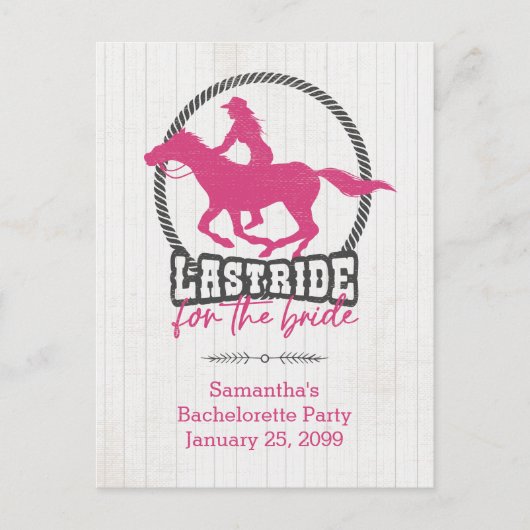 花嫁はがきの最後のホットピンク ポストカード (正面)