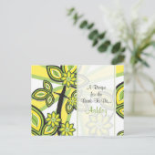 花嫁はっきりしたのイエローグリーンフローラレシピカード ポストカード (スタンド正面)