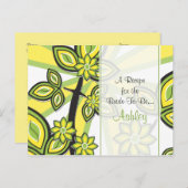 花嫁はっきりしたのイエローグリーンフローラレシピカード ポストカード (正面/裏面)