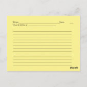 花嫁はっきりしたのイエローグリーンフローラレシピカード ポストカード (裏面)