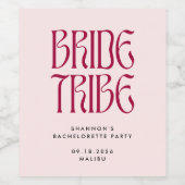 花嫁はっきりした部族ピンクマゼンタバチェロレッテ ワインラベル (シングルラベル)