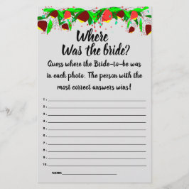 花嫁はどこにいたの？シャワーゲームカードフライ チラシ