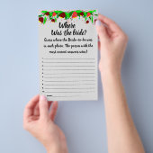 花嫁はどこにいたの?シャワーゲームカードフライ チラシ (ハンドル)