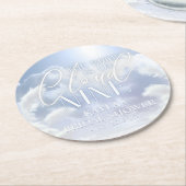 花嫁はクラウドナイン9パンパスブライダルシャワー ラウンドペーパーコースター (アングル)