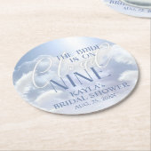 花嫁はクラウドナイン9パンパスブライダルシャワー ラウンドペーパーコースター (アングル)