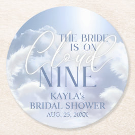 花嫁はクラウドナイン9パンパスブライダルシャワー ラウンドペーパーコースター