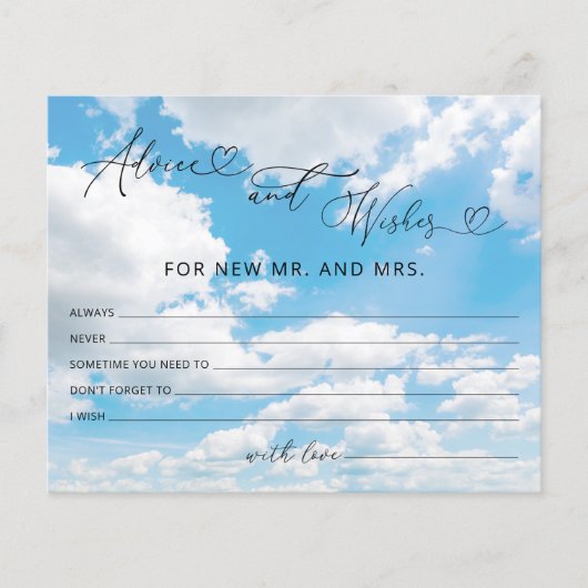 花嫁はクラウド9のアドバイスとウィッシュのカード (正面)