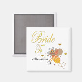 花嫁はビーブライダル結婚のパーソナライズ マグネット (正面/裏面)