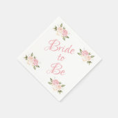 花嫁はピンクのフローラスクリプトの水の色結婚の スタンダードカクテルナプキン (角)