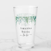 花嫁はユーカリの緑のシダの森林 タンブラーグラス (裏面)