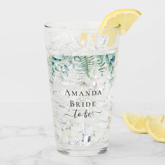 花嫁はユーカリの緑のシダの森林 タンブラーグラス (アイス裏面)