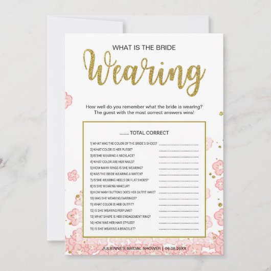 花嫁は何を着ているゲーム | ゴールドとピンク (正面)