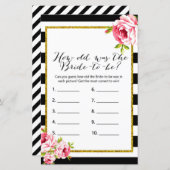 花嫁は何歳だった？ - ブライダルシャワーゲーム (正面/裏面)