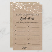 花嫁は何歳のブライダルシャワー (正面/裏面)