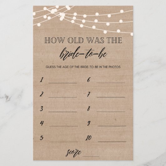 花嫁は何歳のブライダルシャワー (正面)