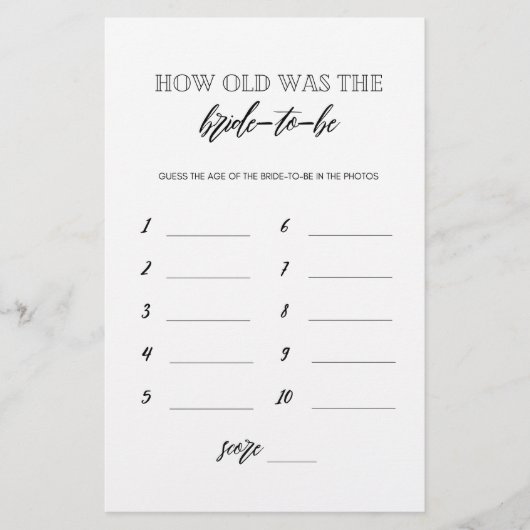 花嫁は何歳のブライダルシャワー チラシ (正面)