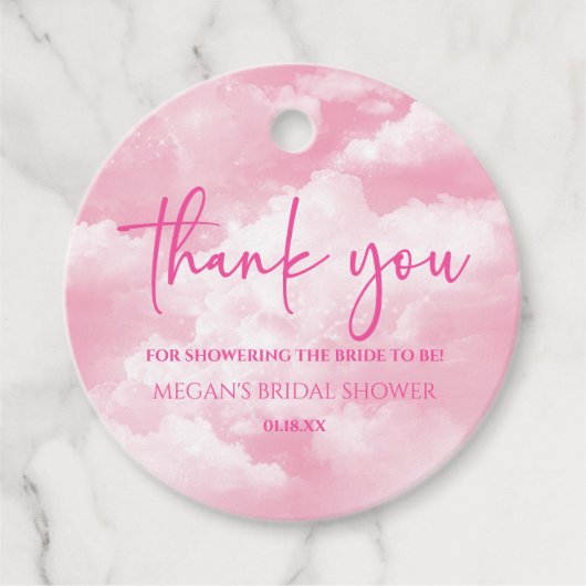 花嫁は極上の幸せ ピンクのバチェロレッテパーティー フェイバータグ (正面)