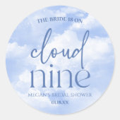 花嫁は極楽の青いブライダルシャワー ラウンドシール (正面)