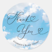 花嫁は雲の上にいる ブライダルシャワーのお favors ラウンドシール (正面)