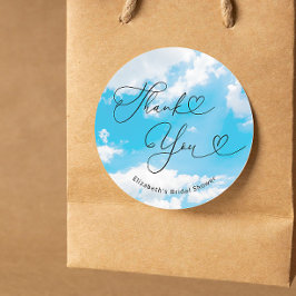 花嫁は雲の上にいる ブライダルシャワーのお favors ラウンドシール