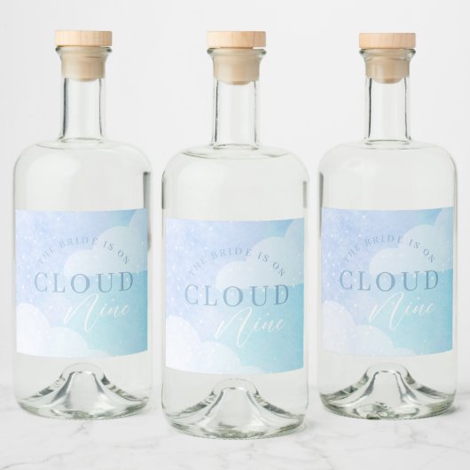 花嫁は雲の上にいる ブライダルシャワーパーティー リキュールボトルラベル (ボトル)