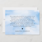 花嫁は雲の上にいる ブライダルシャワー サンキューカード (裏面)