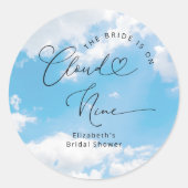 花嫁は雲の上 ウェディングシャワーのお祝い ラウンドシール (正面)