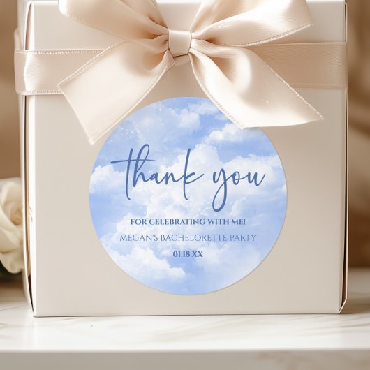 花嫁は雲の上 ブルー独身最後の女友達パーティー ラウンドシール