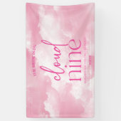 花嫁は雲九色のピンクバチェロレッテ 横断幕 (縦)