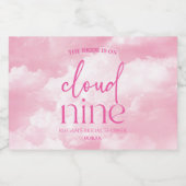 花嫁は雲九色のピンクブライダルシャワー スパークリングワインラベル (シングルラベル)