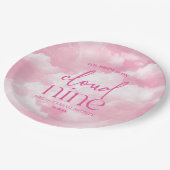 花嫁は雲九色のピンクブライダルシャワー ペーパープレート (アングル)