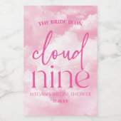 花嫁は雲九色のピンクブライダルシャワー ワインラベル (シングルラベル)