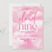花嫁は雲九色のピンクブライダルシャワー 招待状 (正面)